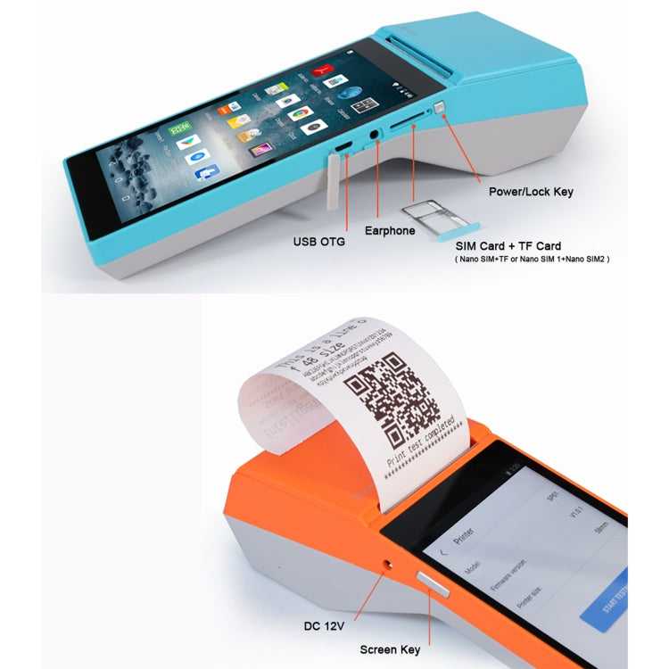 SGT-SP01 5.5 inch HD Screen Handheld POS Receipt Printer, Suit Version