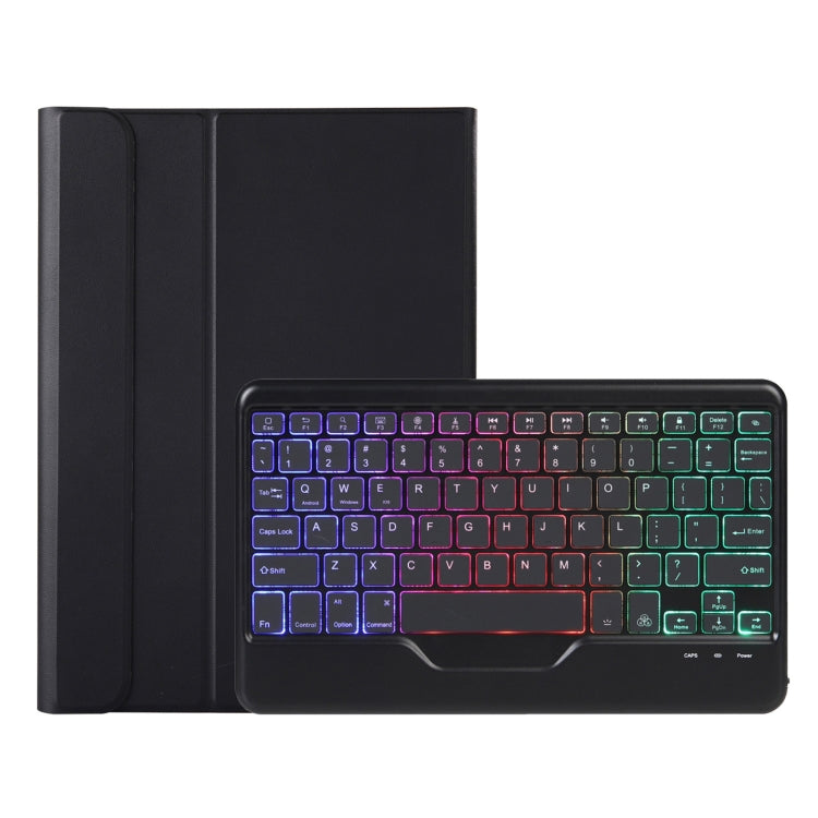 AHV7-BS Lambskin Texture Tri-color Backlight Bluetooth Keyboard Leather Tablet Case For Honor Pad V8 / Tablet V7 Pro