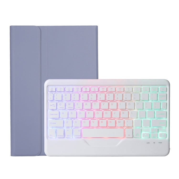 AHV7-BS Lambskin Texture Tri-color Backlight Bluetooth Keyboard Leather Tablet Case For Honor Pad V8 / Tablet V7 Pro — view 7