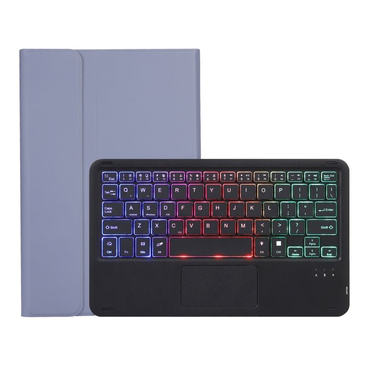 AHV7-AS Lambskin Texture Tri-color Backlight Bluetooth Keyboard Leather Tablet Case with Touchpad For Honor Pad V8 / Tablet V7 Pro — view 7
