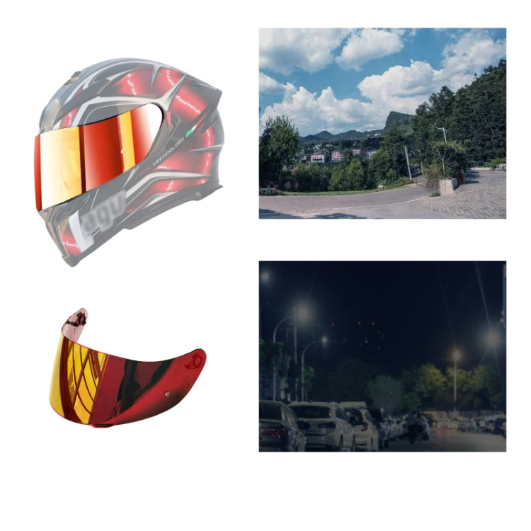 Motorcycle Helmet Visor Anti-UV Wind Shield Lens For AGV K1 / K3SV / K5 — Electroplated Blue
