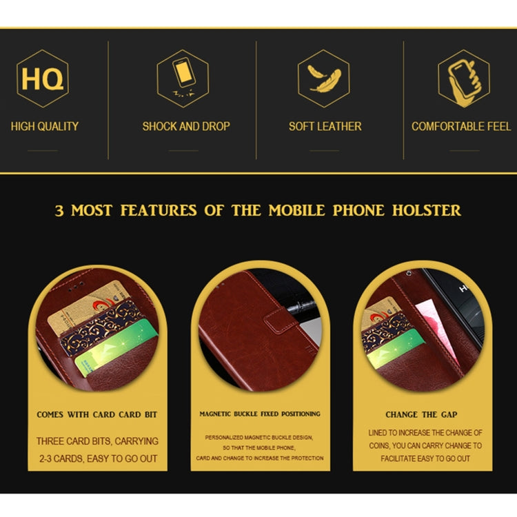 idewei Crazy Horse Texture Leather Phone Case