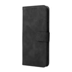Solid Color Skin Feel Magnetic Buckle Leather Phone Case — For TCL 10 SE