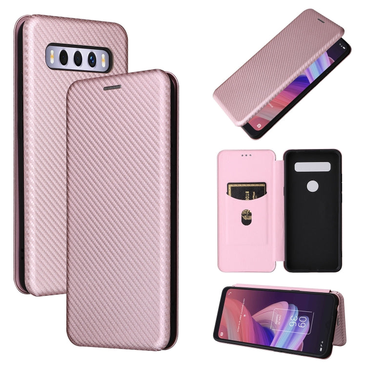 Carbon Fiber Texture Magnetic Leather Phone Case with Card Slot