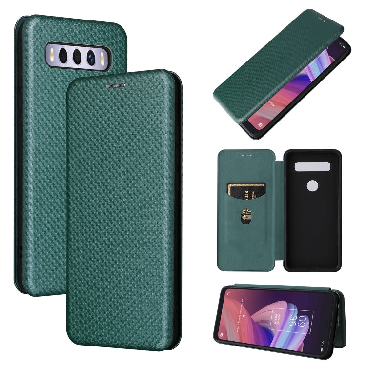 Carbon Fiber Texture Magnetic Leather Phone Case with Card Slot