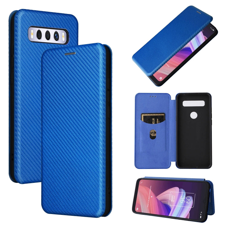 Carbon Fiber Texture Magnetic Leather Phone Case with Card Slot