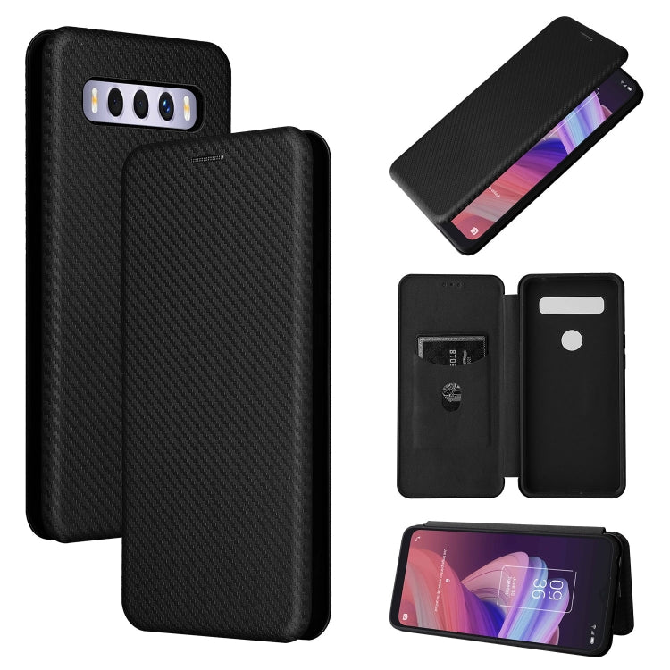 Carbon Fiber Texture Magnetic Leather Phone Case with Card Slot