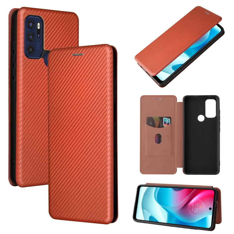 Carbon Fiber Texture Magnetic Leather Phone Case with Card Slot