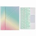 H-102CS Touch Backlight Bluetooth Keyboard Leather Case with Rear Three-fold Holder
