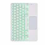 H-102CS Touch Backlight Bluetooth Keyboard Leather Case with Rear Three-fold Holder — Rainbow