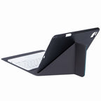 H-102CS Touch Backlight Bluetooth Keyboard Leather Case with Rear Three-fold Holder — Dark Night Green