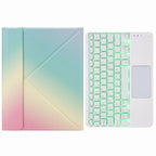 H-097CS Touch Backlight Bluetooth Keyboard Leather Case with Rear Three-fold Holder