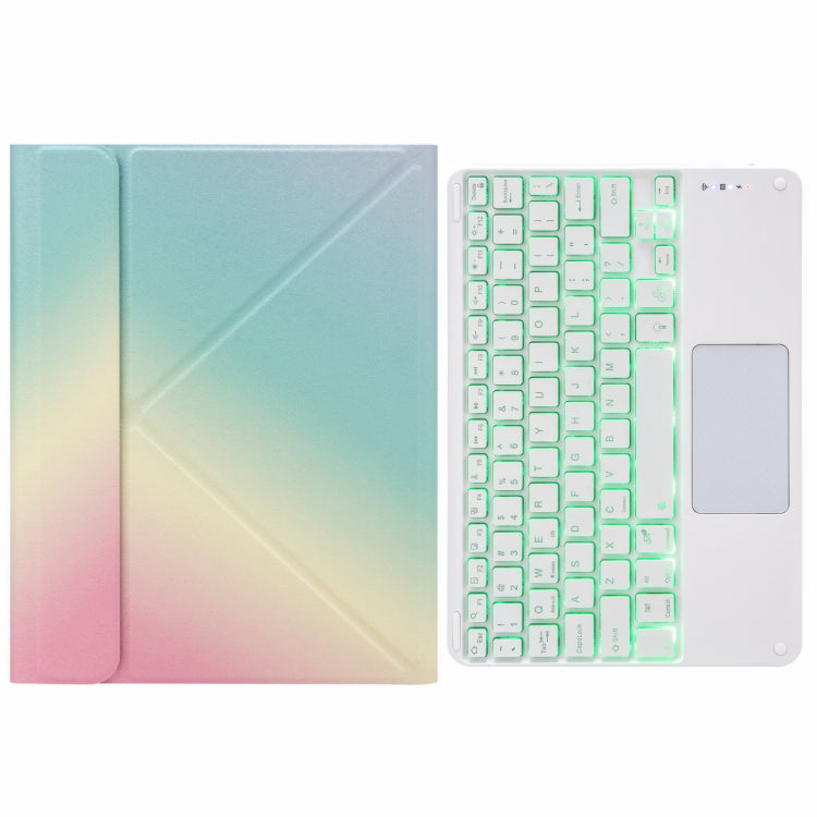 H-097CS Touch Backlight Bluetooth Keyboard Leather Case with Rear Three-fold Holder