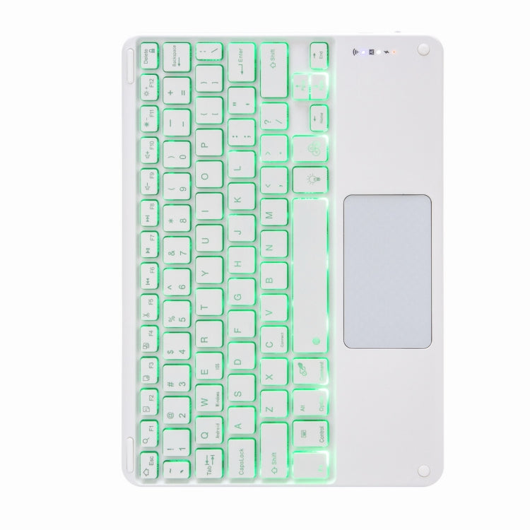 H-097CS Touch Backlight Bluetooth Keyboard Leather Case with Rear Three-fold Holder — For iPad Pro 11 inch 2021 & 2020 & 2018 / Air 2020 10.9