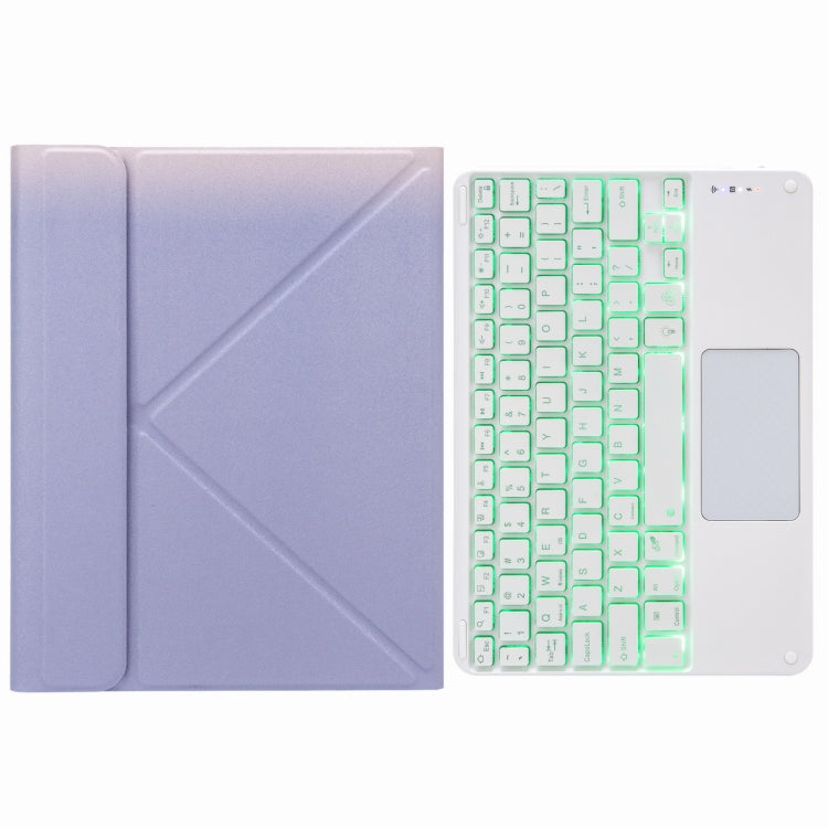 H-097CS Touch Backlight Bluetooth Keyboard Leather Case with Rear Three-fold Holder