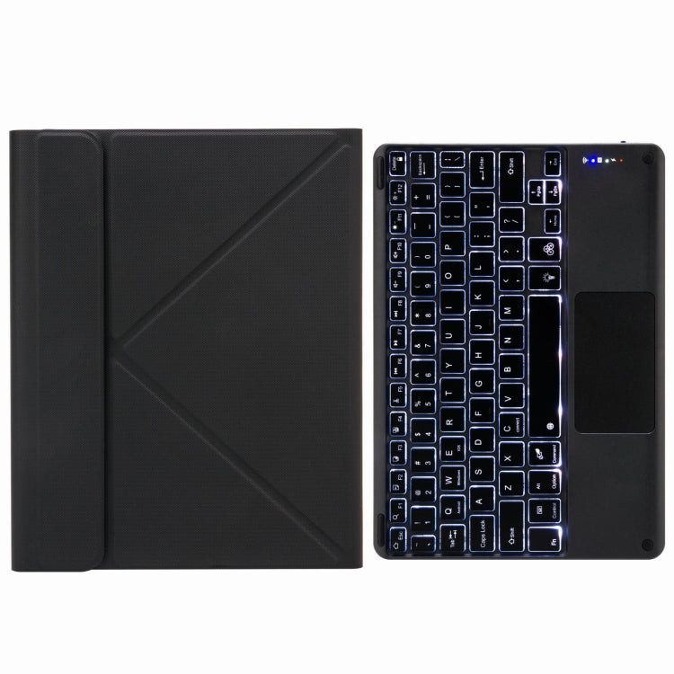 H-097CS Touch Backlight Bluetooth Keyboard Leather Case with Rear Three-fold Holder