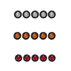 15 in 1 Red + Amber + White Light Truck Trailer LED Round Side Marker Lamp