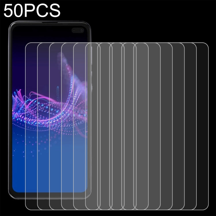 50 PCS 0.26mm 9H 2.5D Tempered Glass Film, For Sharp Aquos Sense 3 Plus (50 PCS)         ...
