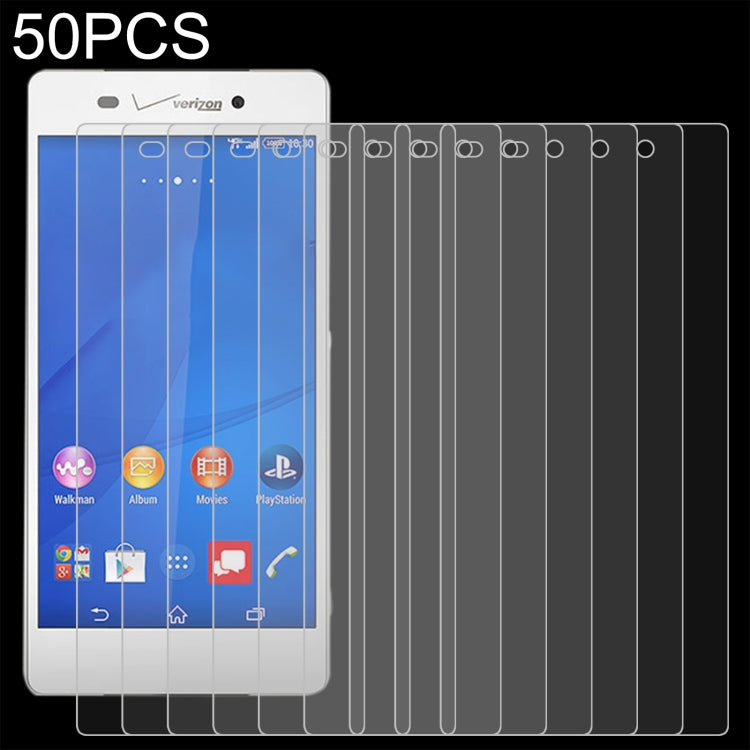 50 PCS 0.26mm 9H 2.5D Tempered Glass Film, For Sharp Aquos Sense 3 Plus (50 PCS)         ...