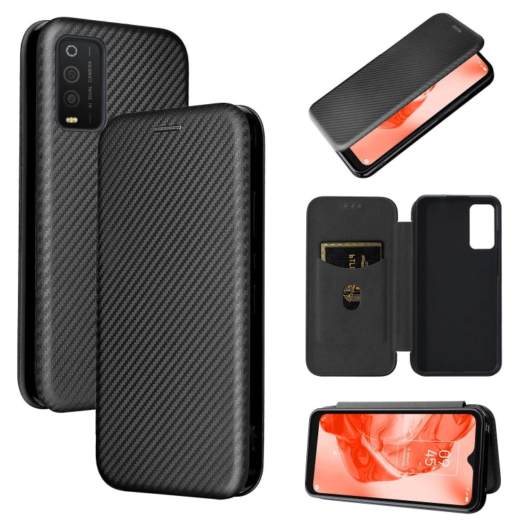 Carbon Fiber Texture Magnetic Horizontal Flip Leather Phone Case — Green