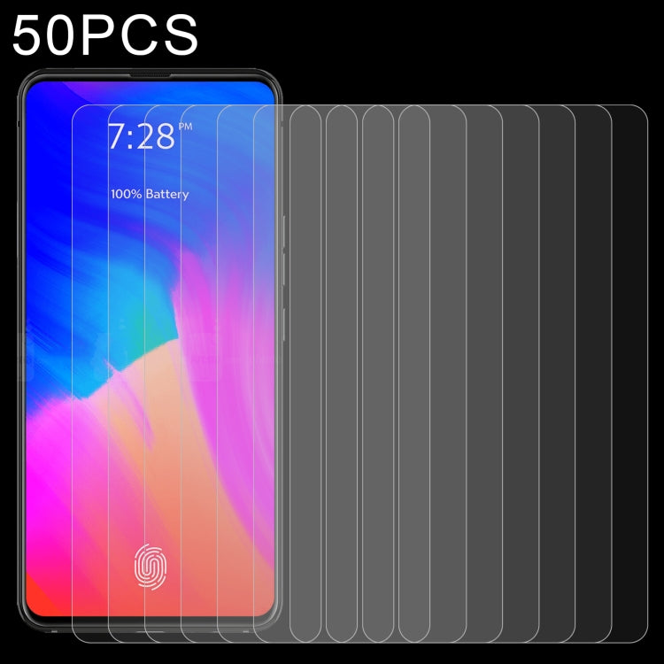 50 PCS 0.26mm 9H 2.5D Tempered Glass Film