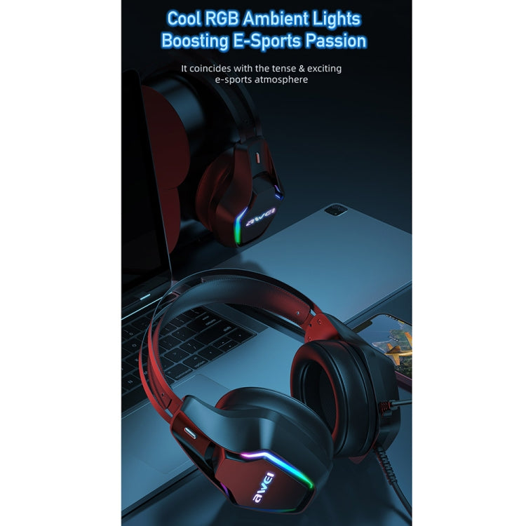 awei GM-1 USB + 3.5mm Ambient Light Gaming Headset with Microphone