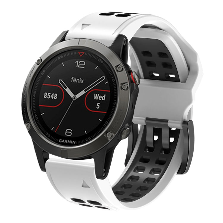 Dual Row Holes Two-color Silicone Watchband
