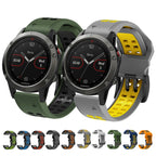 Dual Row Holes Two-color Silicone Watchband