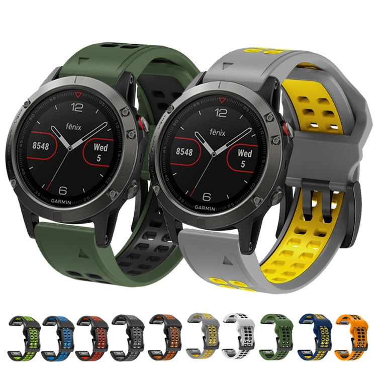 Dual Row Holes Two-color Silicone Watchband
