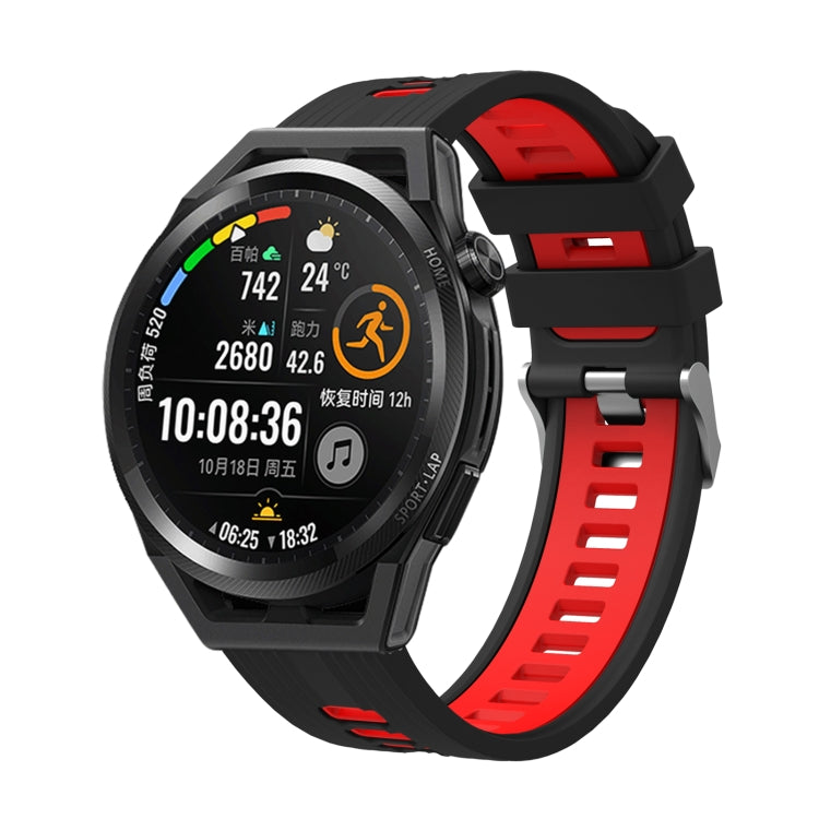 Two-color Silicone Watchband — Black Red