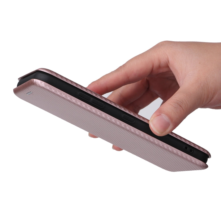 Carbon Fiber Texture Magnetic Horizontal Flip PU Phone Case
