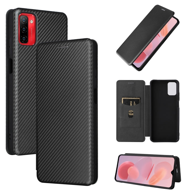 Carbon Fiber Texture Magnetic Horizontal Flip PU Phone Case