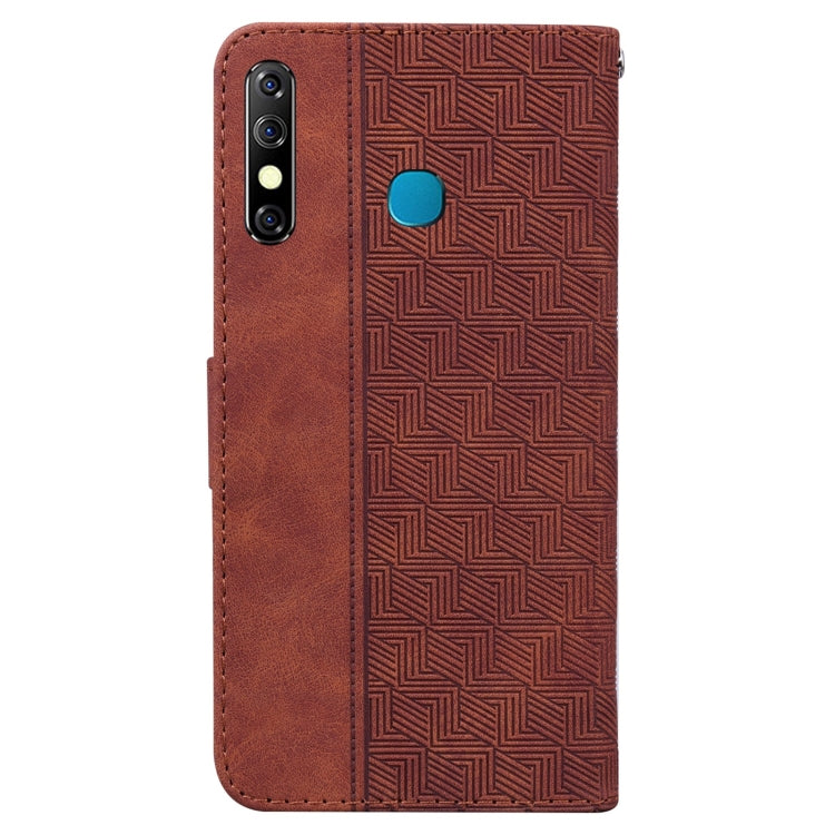 Geometric Embossed Leather Phone Case — For Infinix Hot 9 X655C / Note 7 Lite