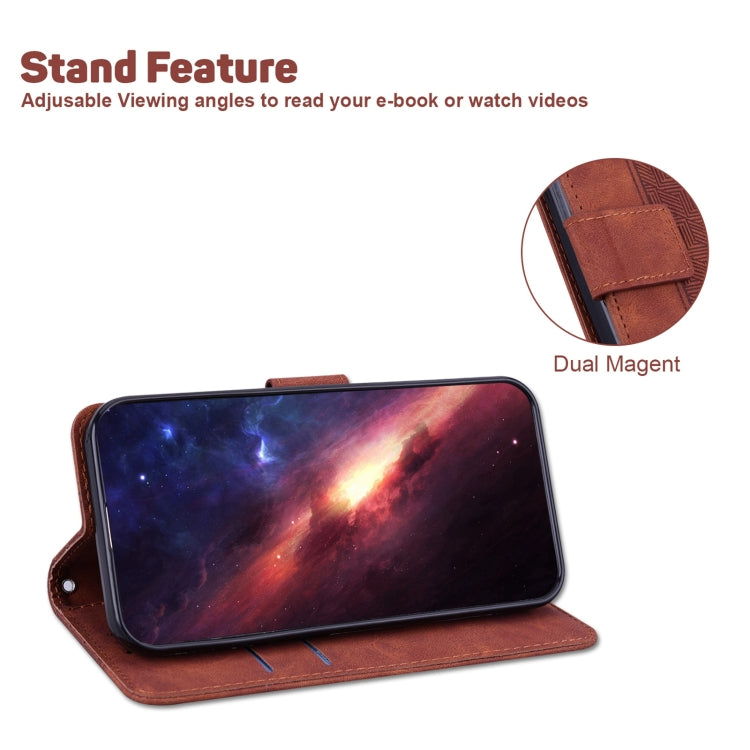 Geometric Embossed Leather Phone Case — For Infinix Hot 10s / Hot 10T