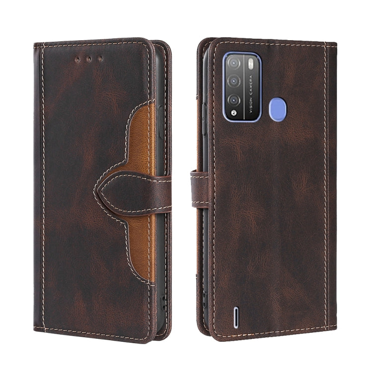 Skin Feel Straw Hat Magnetic Buckle Leather Phone Case, For Oukitel C25, For Tecno Phantom X