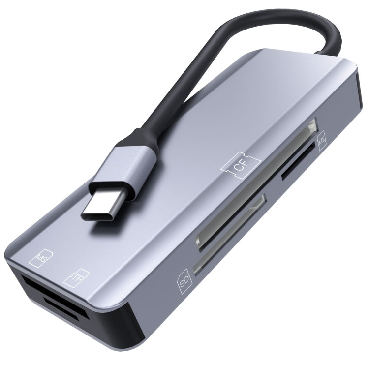 NK-3044 5 in 1 USB-C / Type-C to MS / M2 / CF / TF / SD Card Slots Card Reader