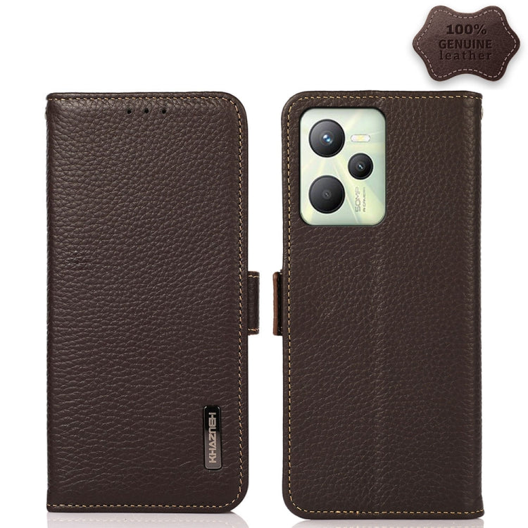 KHAZNEH Side-Magnetic Litchi Genuine Leather RFID Phone Case, For TCL 30 SE / 306 / 305, For TCL 30V 5G / 30 XE 5G, For Xiaomi Redmi K50 Gaming — view 10
