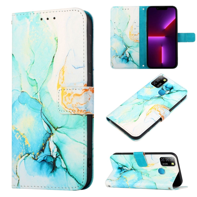 PT003 Marble Pattern Flip Leather Phone Case — For Infinix Hot 10S