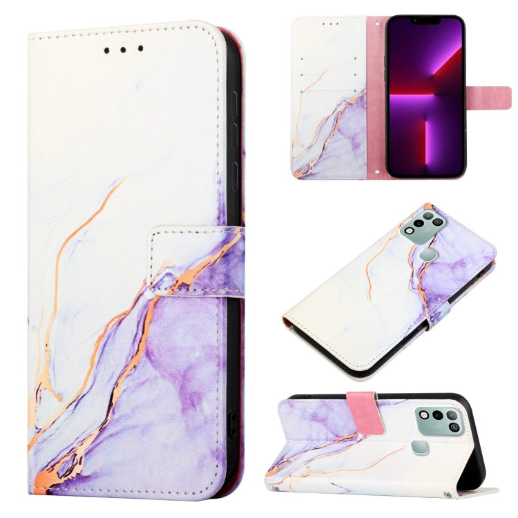 PT003 Marble Pattern Flip Leather Phone Case — Pink Purple Gold LS001