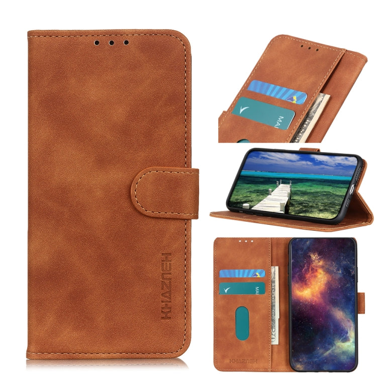 KHAZNEH Retro Texture Leather Phone Case, For TCL 30 5G / 30+ 5G, For Wiko Y52