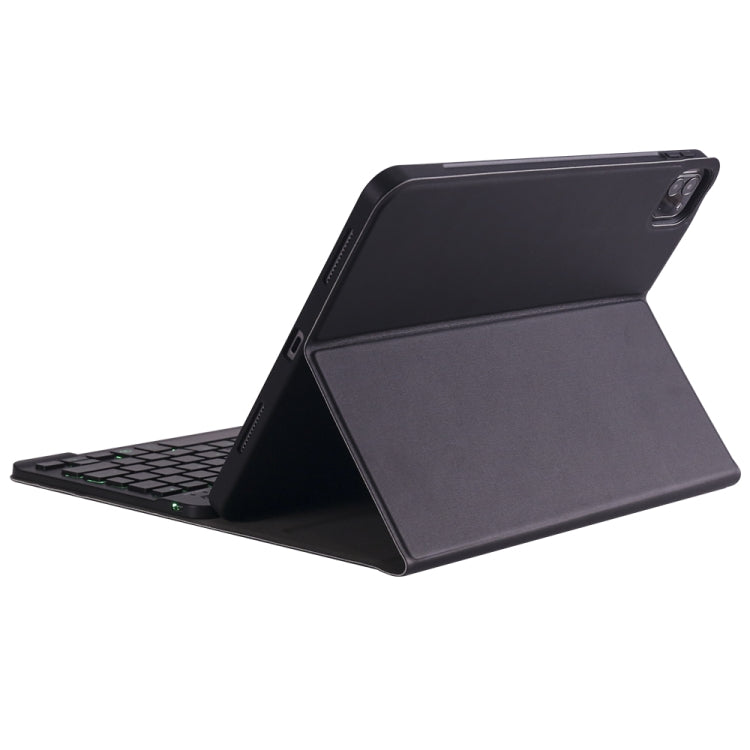 A11BS Lambskin Texture ultra-thin Bluetooth Keyboard Leather Case with Pen Holder & Backlight