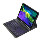 A11BS Lambskin Texture ultra-thin Bluetooth Keyboard Leather Case with Pen Holder & Backlight