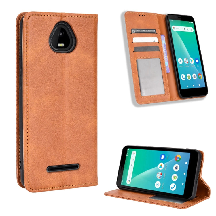 Magnetic Buckle Retro Texture Leather Phone Case