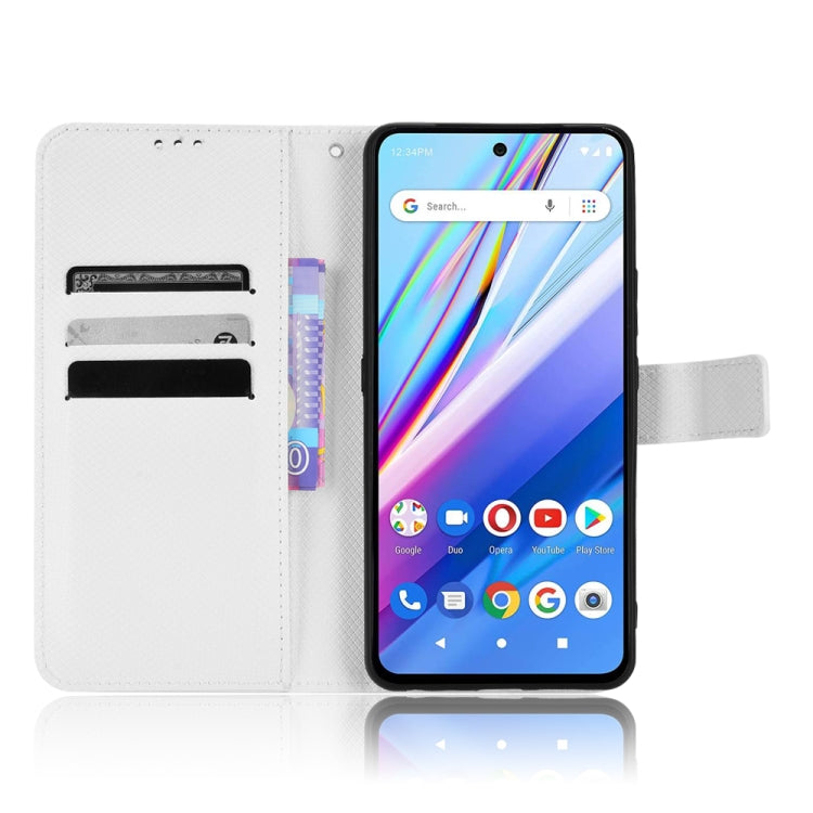 Diamond Texture Leather Phone Case — For TCL 20 SE