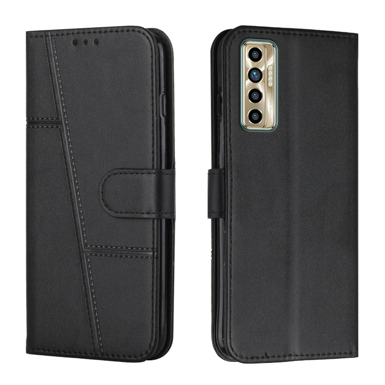 Stitching Calf Texture Buckle Leather Phone Case