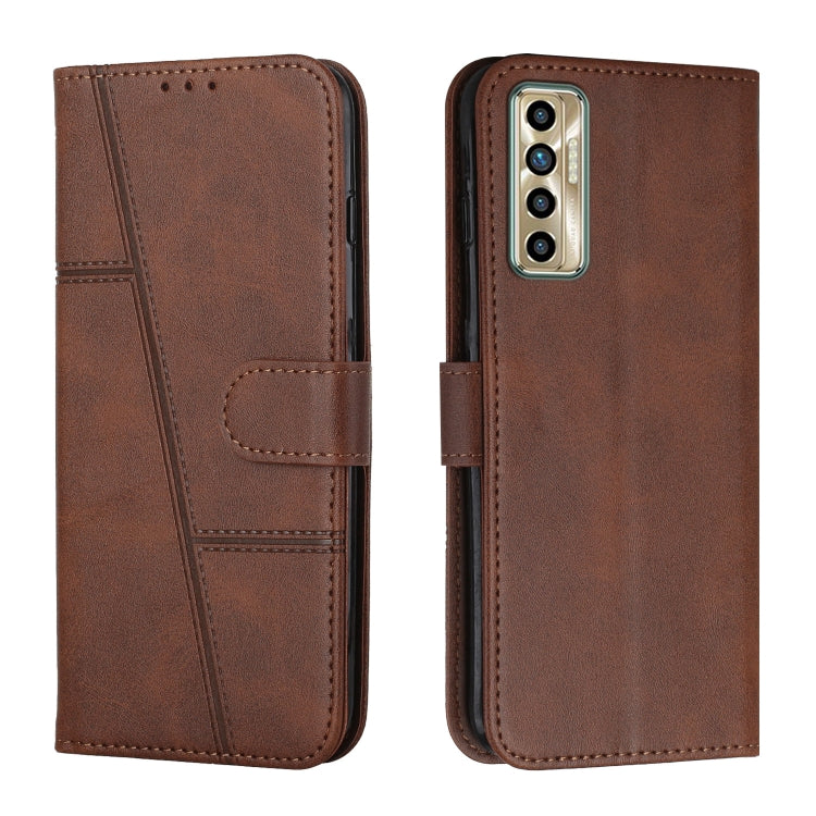 Stitching Calf Texture Buckle Leather Phone Case