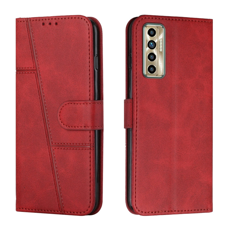 Stitching Calf Texture Buckle Leather Phone Case