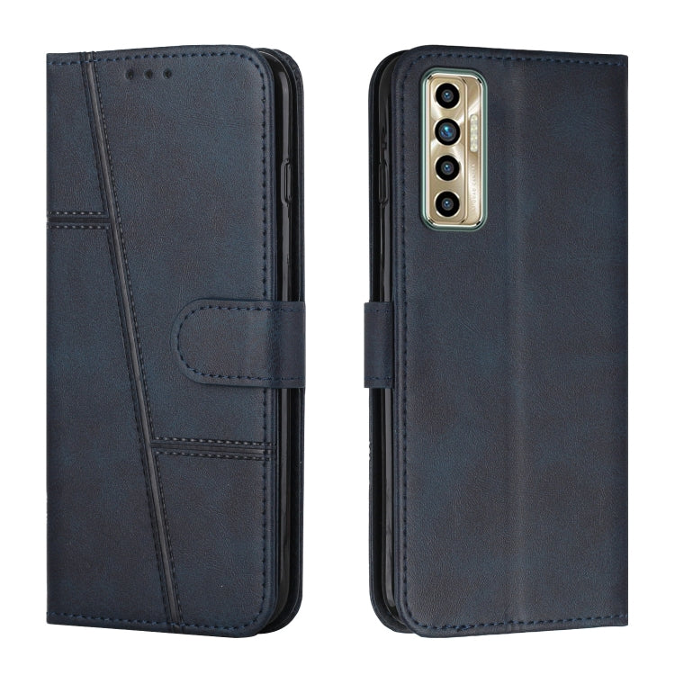 Stitching Calf Texture Buckle Leather Phone Case