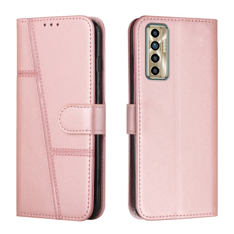 Stitching Calf Texture Buckle Leather Phone Case