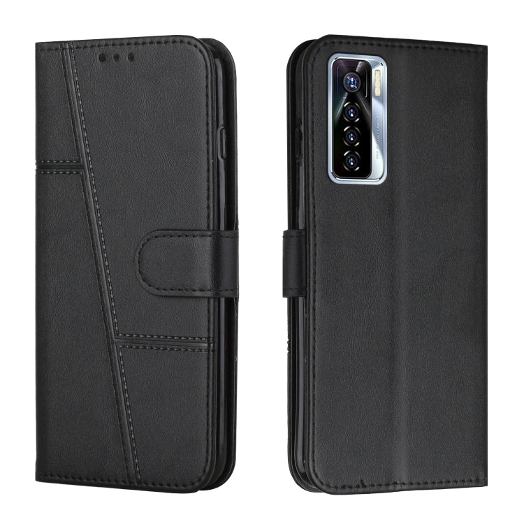 Stitching Calf Texture Buckle Leather Phone Case